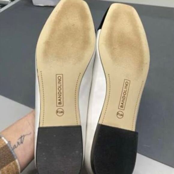 Bandolino Women's Taprinz Casual Ballet Flat White Black Square Toe 8.5 - Picture 7 of 7